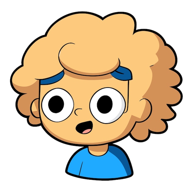 Lindo chibi niño dibujado a mano dibujos animados pegatina icono concepto aislado ilustración