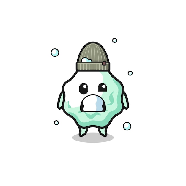 Lindo chicle de dibujos animados con expresión temblorosa