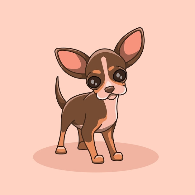 Vector lindo chihuahua marrón de dibujos animados