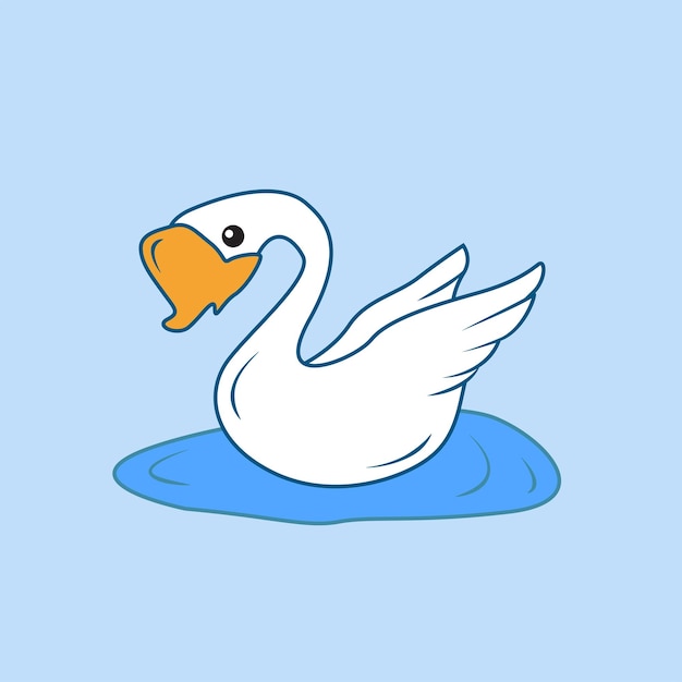 Lindo cisne personaje diseño ilustración animales sin rostro