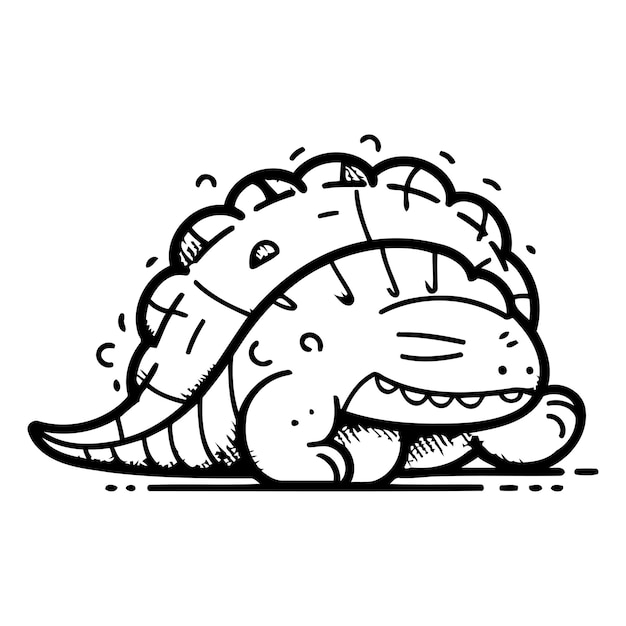 Un lindo cocodrilo de dibujos animados aislado sobre un fondo blanco Ilustración vectorial