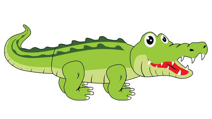 Vector lindo cocodrilo diseñado usando líneas vectoriales. puedes ajustar el grosor de la línea.
