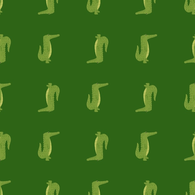 Lindo cocodrilo de patrones sin fisuras Fondo con cocodrilo divertido en estilo garabato para tela