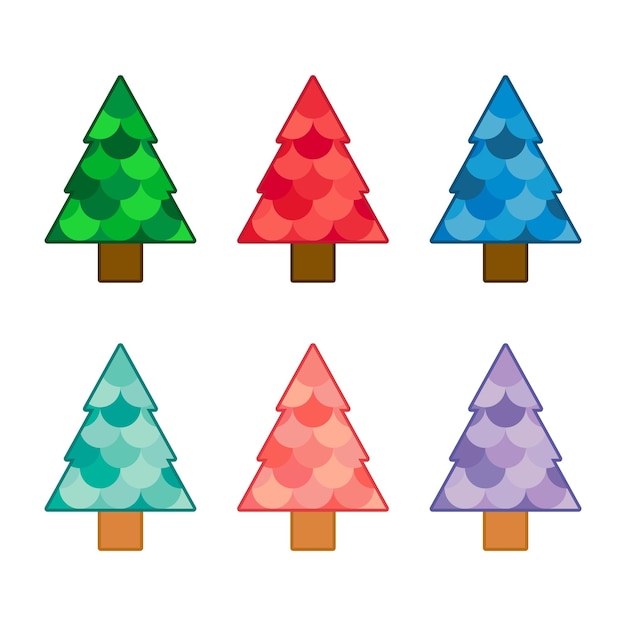 lindo, colorido, árbol de navidad, vector