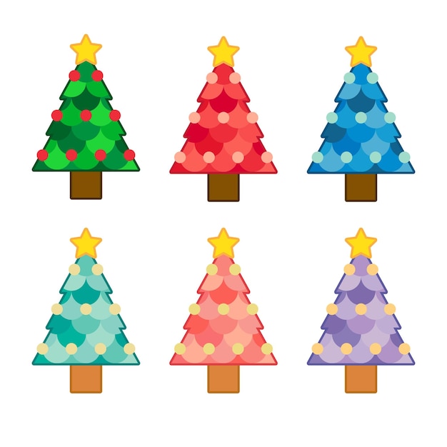 lindo, colorido, árbol de navidad, vector