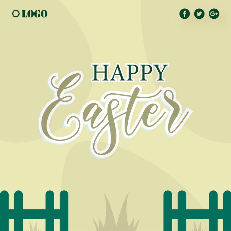 Vector lindo colorido feliz pascua venta cartel banner crema fondo verde con huevos vector libre