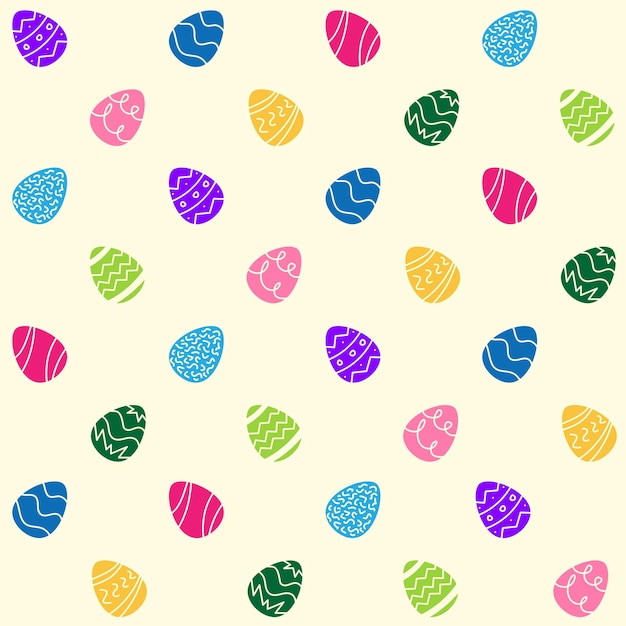 lindo, colorido, huevos de pascua, vector, seamless, patrón