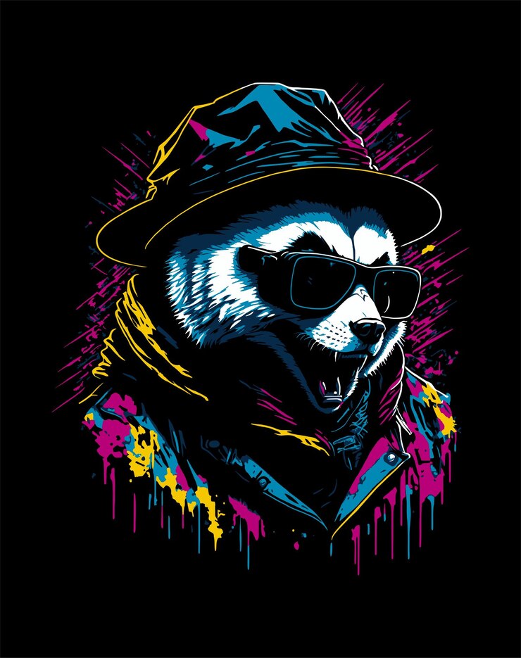 lindo colorido panda vector para marca de ropa
