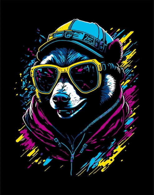 lindo colorido panda vector para marca de ropa