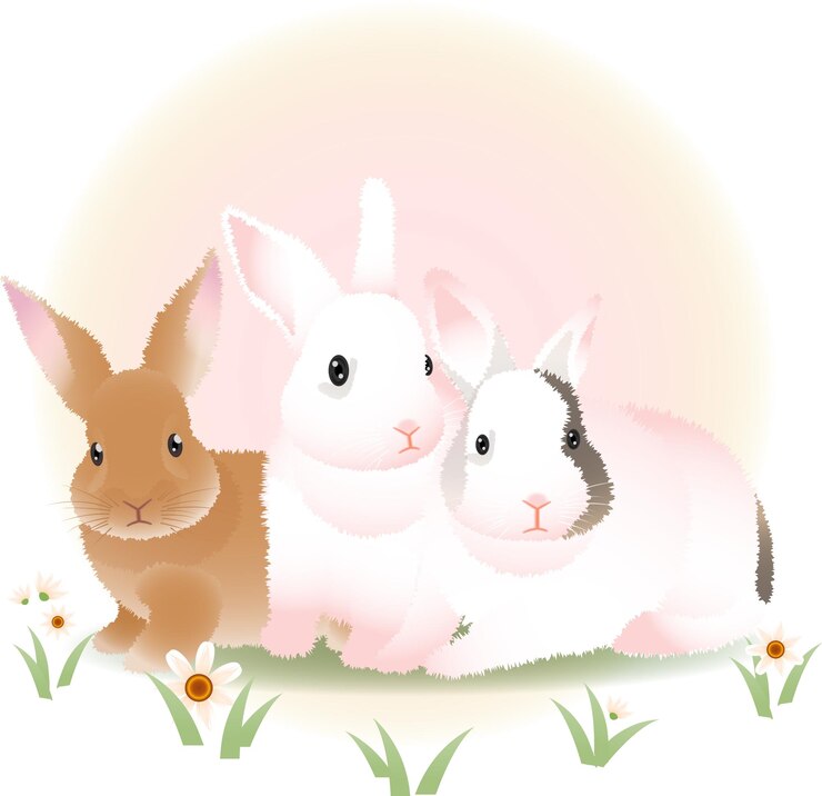 Vector lindo conejito animal en tonos pastel
