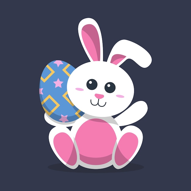 lindo conejito de pascua con huevo