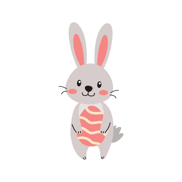 lindo conejito de pascua con huevo