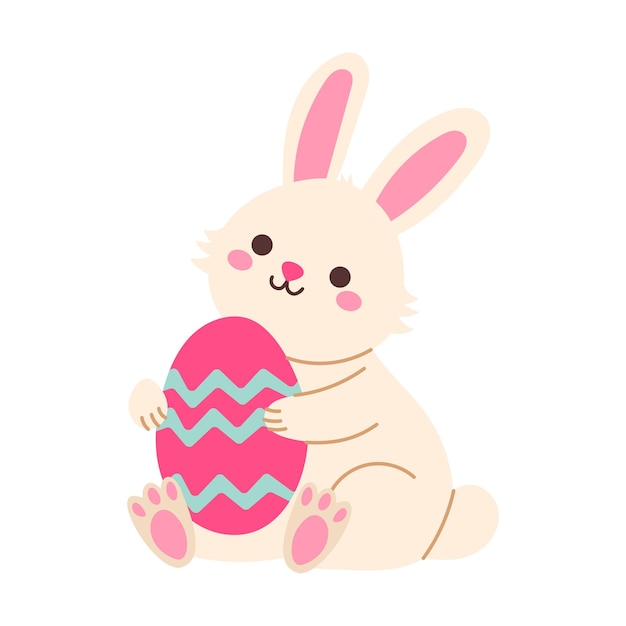 lindo conejito de pascua con huevo