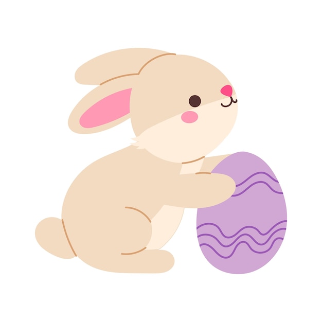 lindo conejito de pascua con huevo