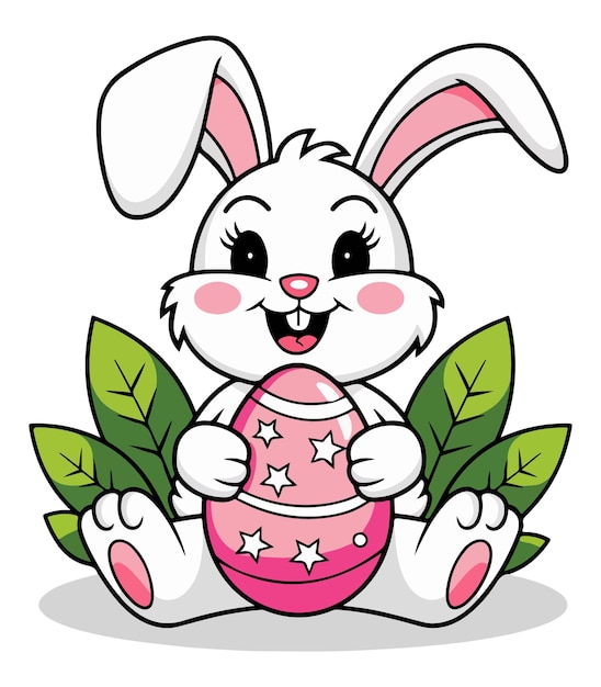 lindo, conejito de pascua, vector