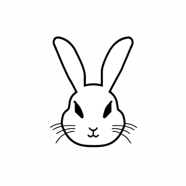 Lindo conejo cara línea icono diseño ilustración vectorial