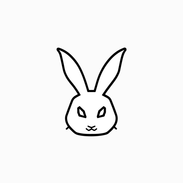 Lindo conejo cara línea icono diseño ilustración vectorial