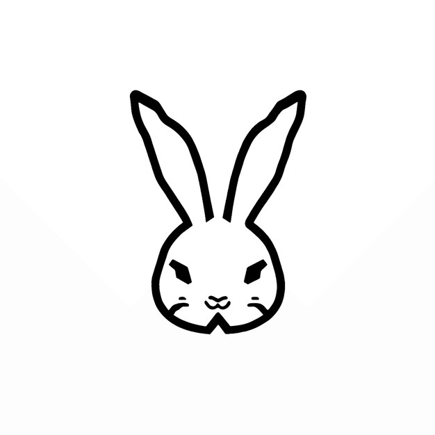 Lindo conejo cara línea icono diseño ilustración vectorial