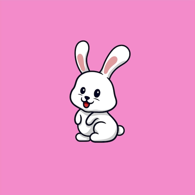 Lindo conejo conejito de dibujos animados