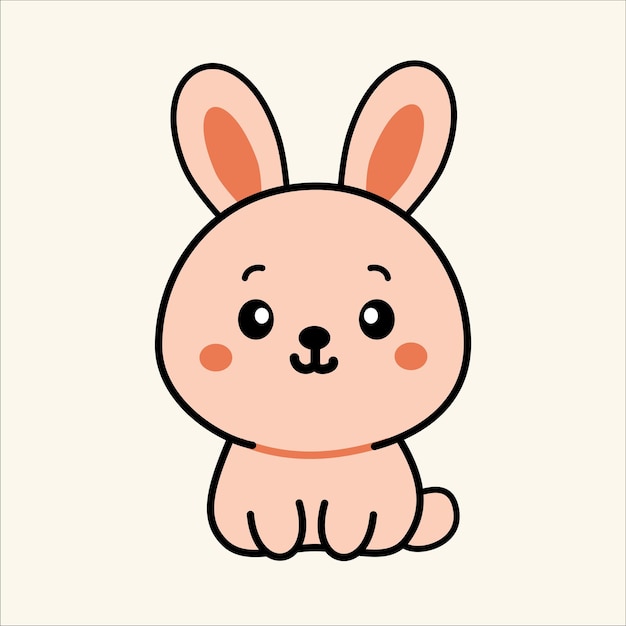 El lindo conejo de dibujos animados con los ojos grandes