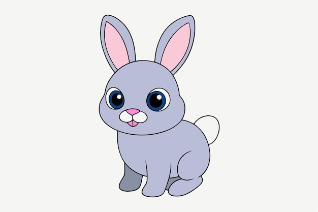 Un lindo conejo encantador arte de ilustración vectorial para diseño gráfico imprimible