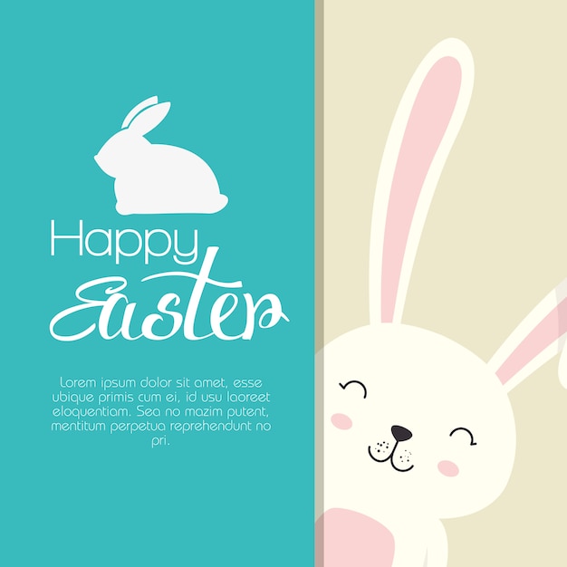 Lindo conejo feliz celebración de Pascua