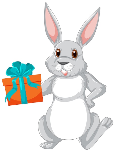 El lindo conejo gris es un personaje de dibujos animados.