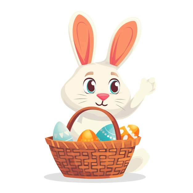 El lindo conejo de Pascua con la canasta 47