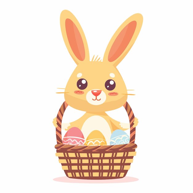 El lindo conejo de Pascua con la canasta 77