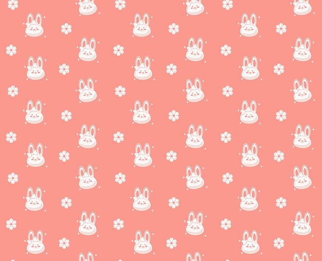 Lindo conejo de patrones sin fisuras vector conejo fondo de conejito
