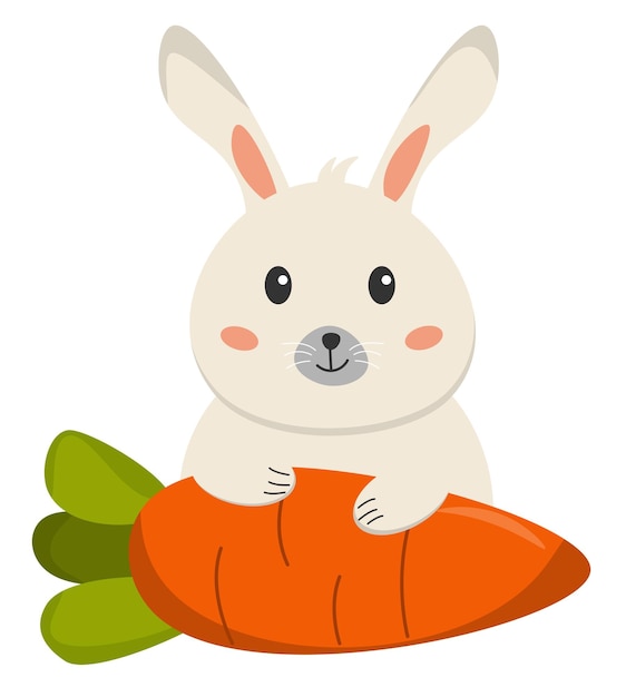 un lindo conejo sosteniendo una zanahoria