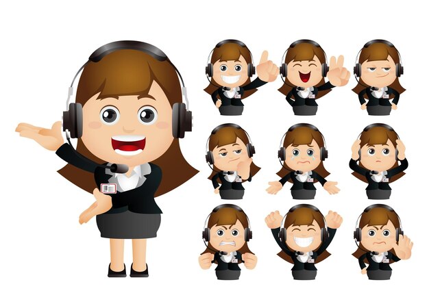 Lindo conjunto. Conjunto de servicios y comunicación al cliente.