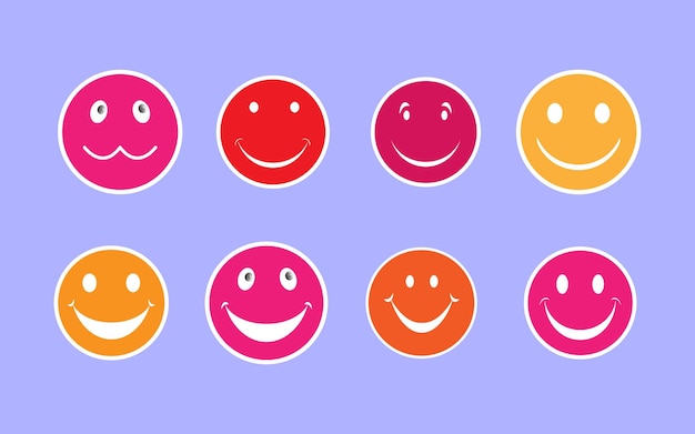 Lindo conjunto de emoji de sonrisa