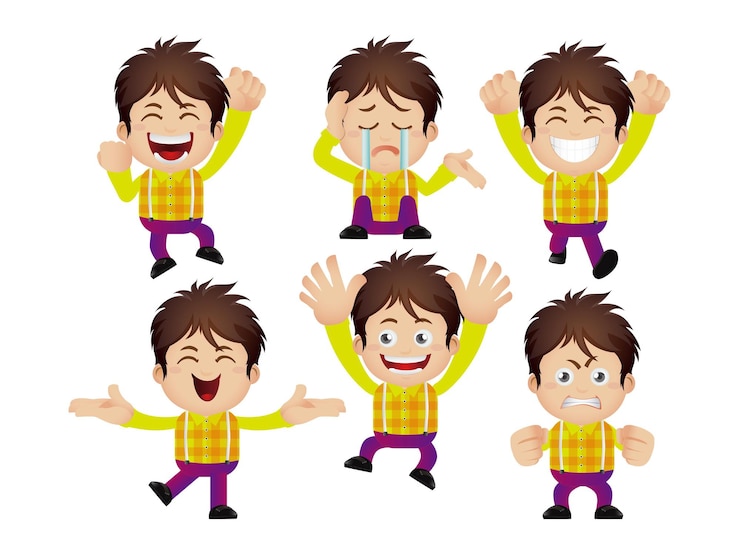 Vector lindo conjunto de personaje de hombre