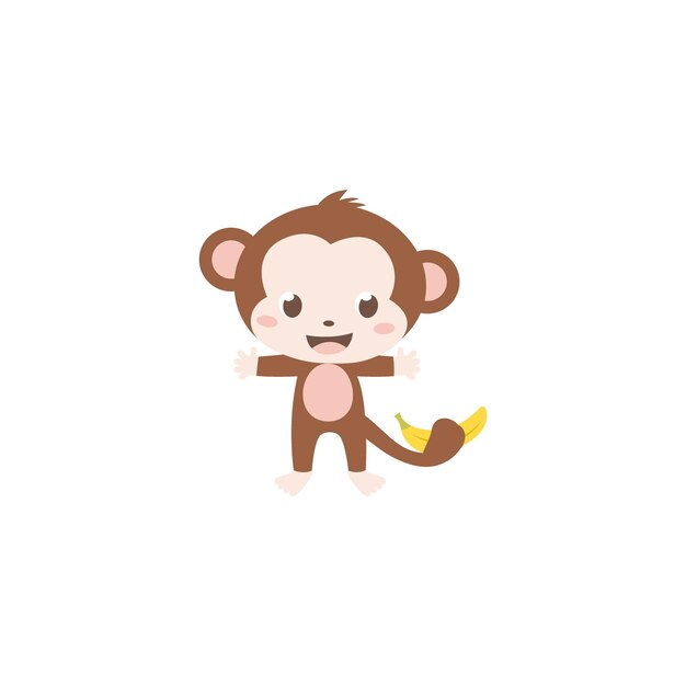 lindo conjunto vectorial de animales mono zoológico