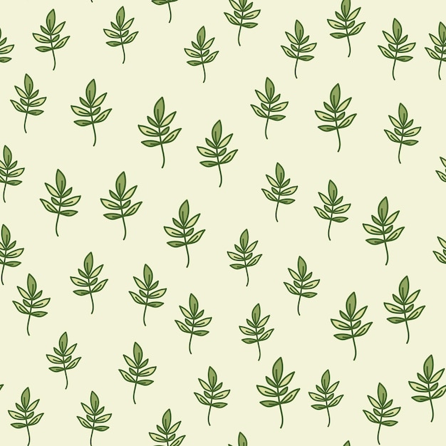 Lindo contorno deja un patrón sin costuras Fondo de pantalla de hoja simple Fondo floral botánico