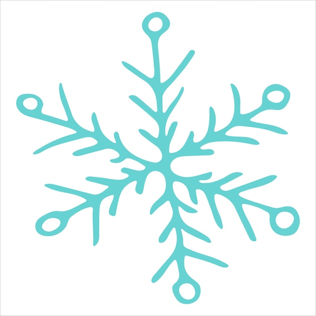 Lindo copo de nieve dibujado a mano Vector clipart de invierno Navidad y Año Nuevo doodle