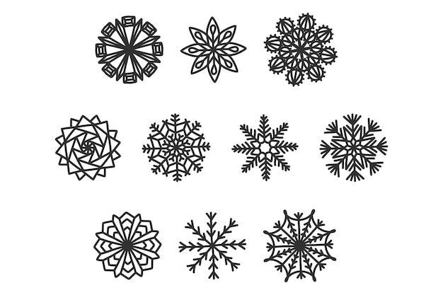 Lindo copo de nieve gran set diseño navideño para vacaciones de invierno