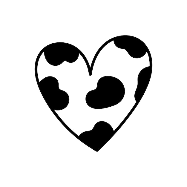 Un lindo corazón garabateado aislado sobre un fondo blanco Ilustración dibujada a mano por vector