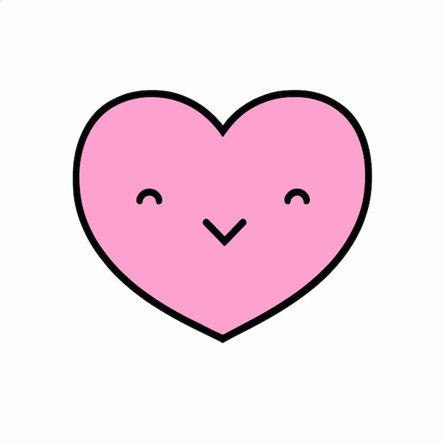 Lindo corazón rosa emoji cara feliz icono Smiley vector ilustración