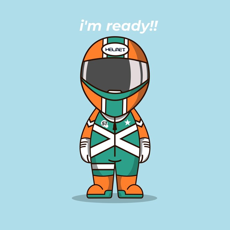 Vector lindo corredor en la ilustración de vector de posición lista.