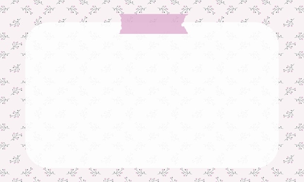 Lindo cuaderno kawaii con cintas con un fondo floral dulce