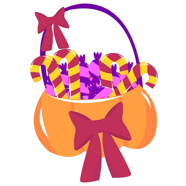Lindo cubo de dulces de calabaza vector de Halloween