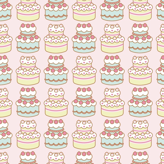 Lindo cumpleaños tortas de patrones sin fisuras