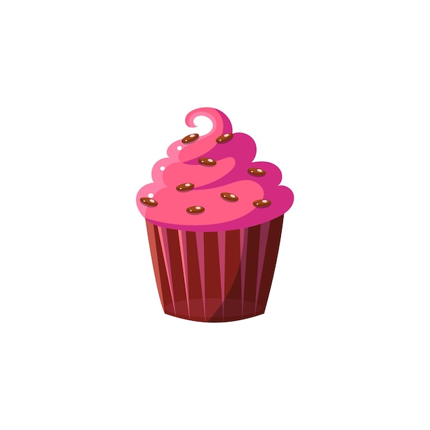 Lindo cupcake con glaseado rosa