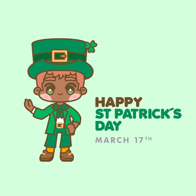 Vector lindo día de san patricio kawaii