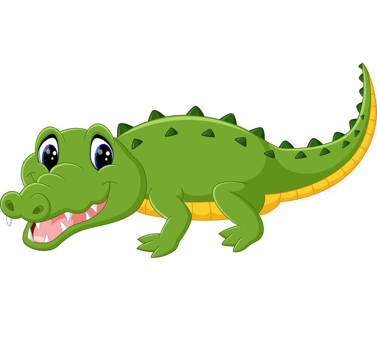 Vector lindo dibujo animado de cocodrilo