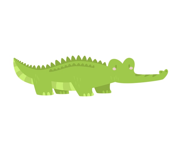 Vector lindo dibujo animado de cocodrilo