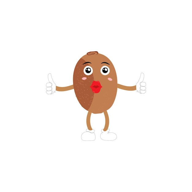 Lindo dibujo animado de kiwi con expresiones faciales felices y diferentes posturas Personaje animado de rebanada