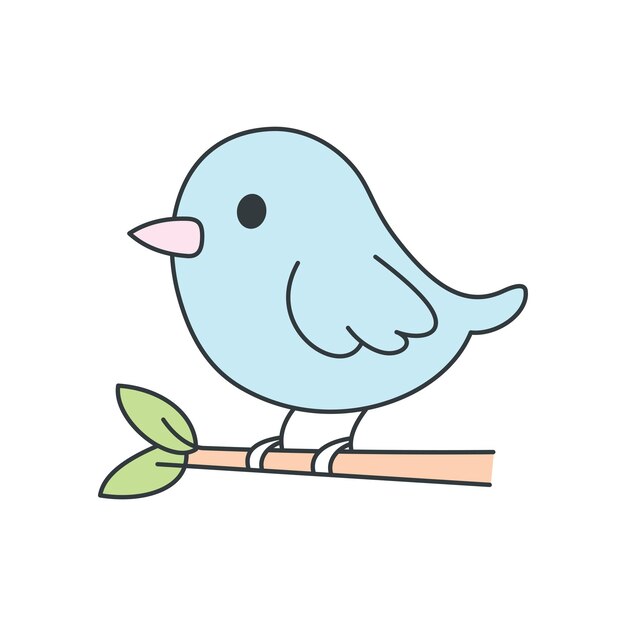 Lindo dibujo animado Libro de colorear pájaros Ilustración de diseño vectorial plantillas simples y modernas
